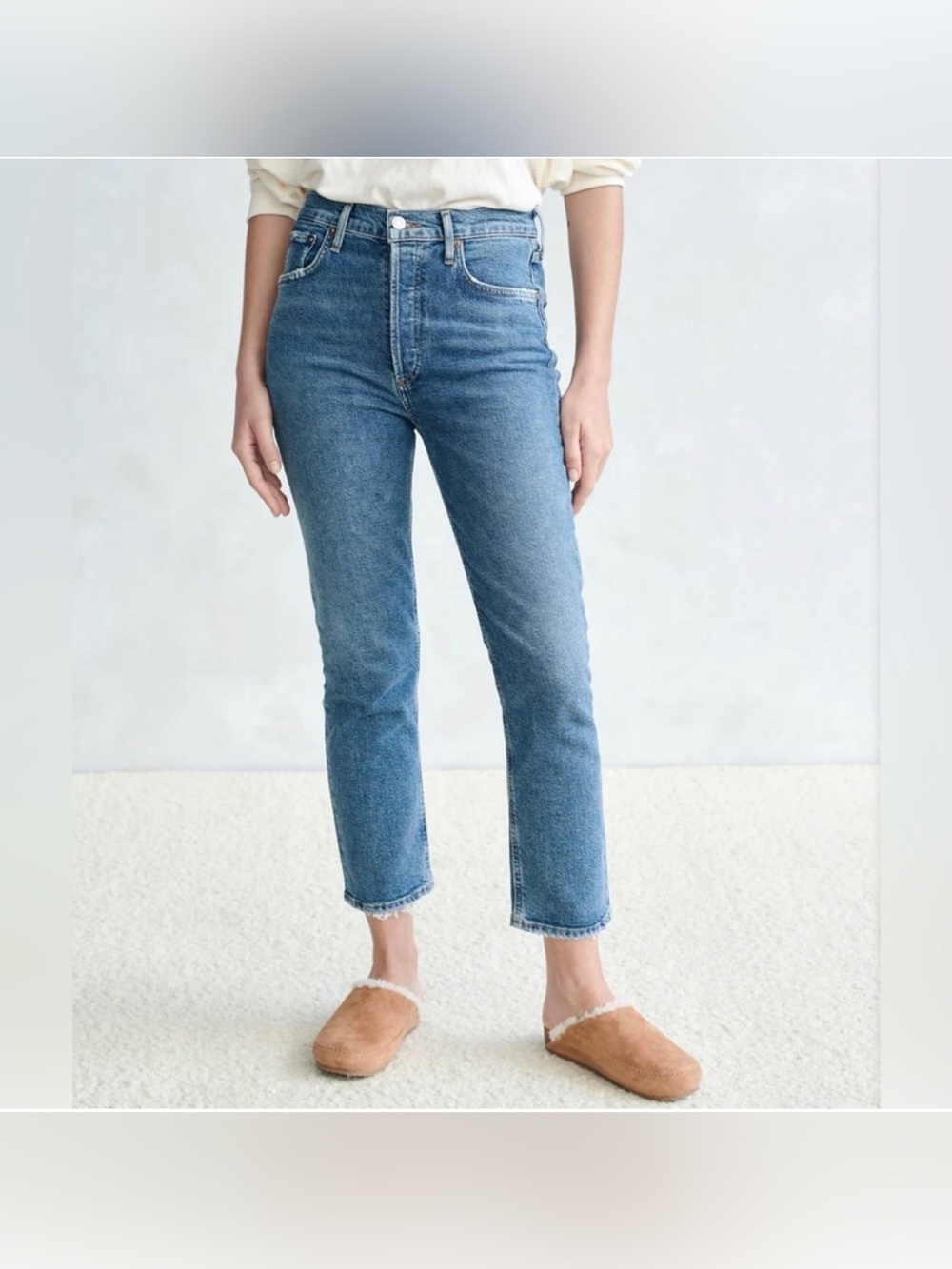 AGOLDE Riley Crop Jean in Silence Size 24